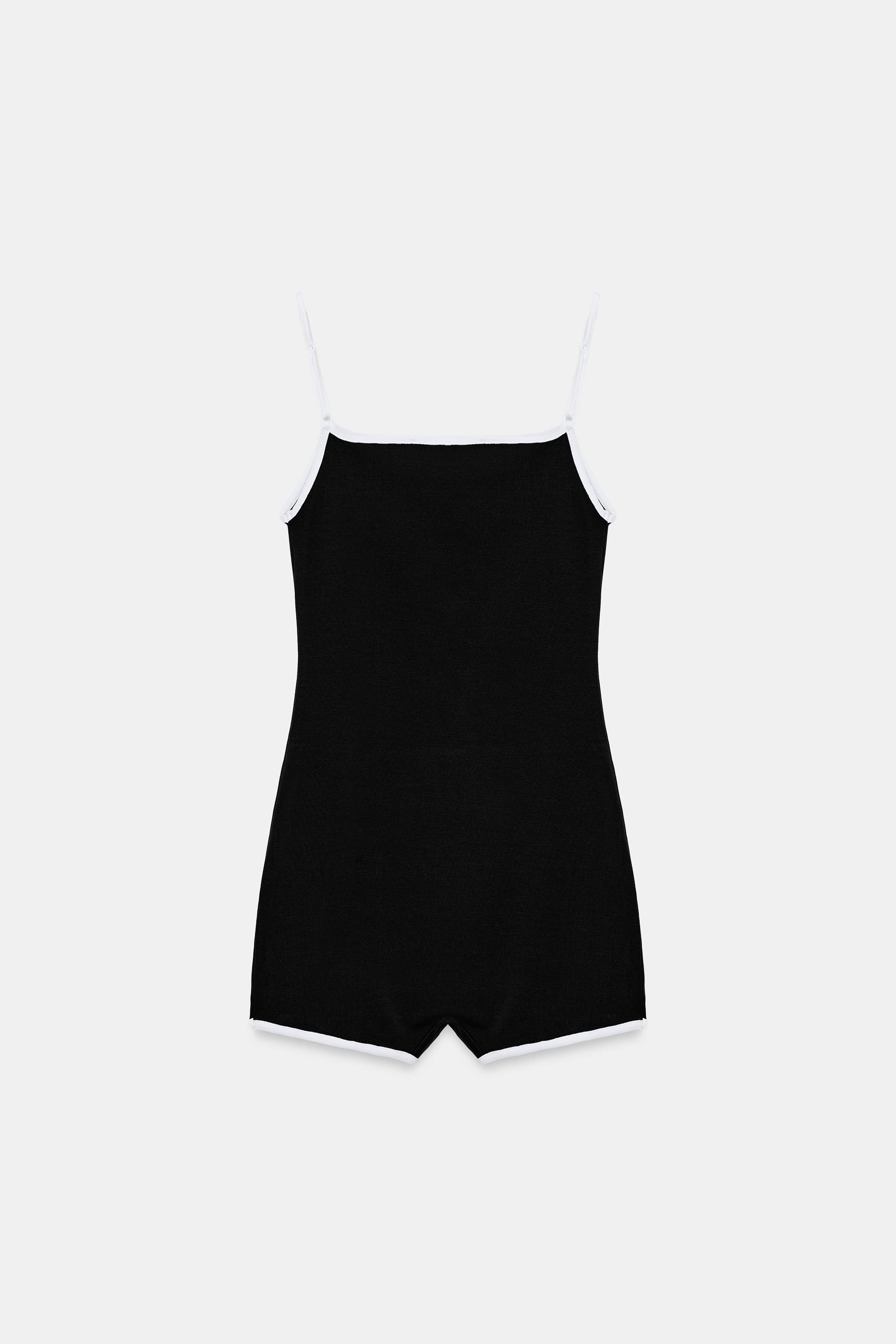 CONTRAST PIPING SHORT JUMPSUIT